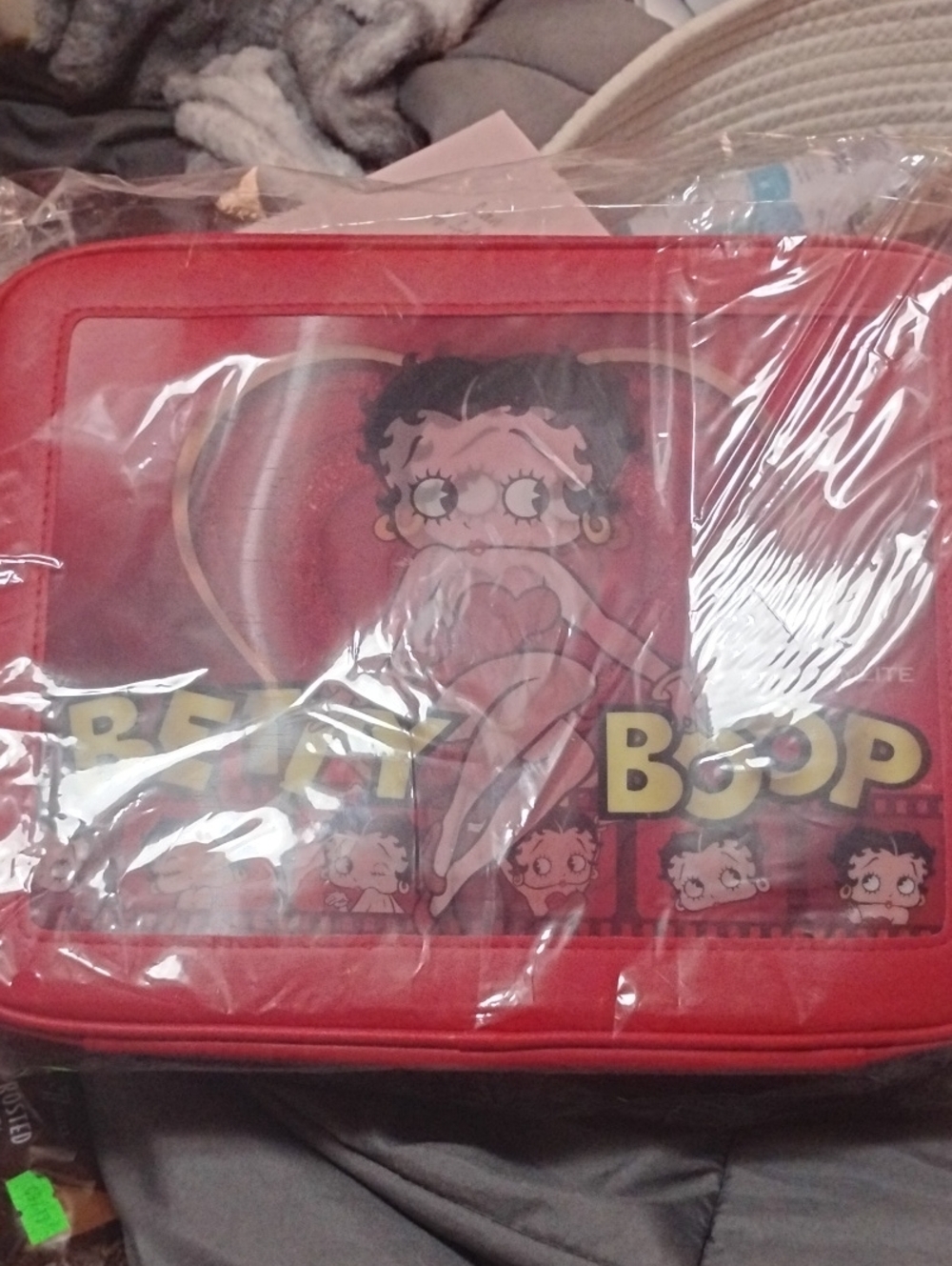 Betty Boop Red Cosmetic Bag with Character Print